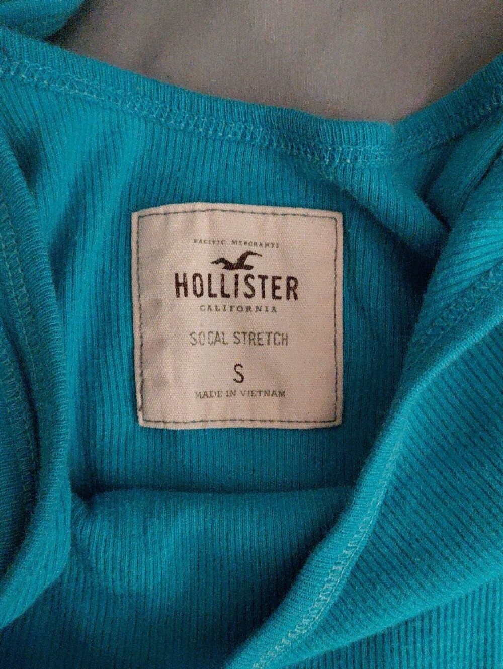 Hollister Bright Blue So Cal Stretch Ribbed Tank Top - Picture 3 of 3